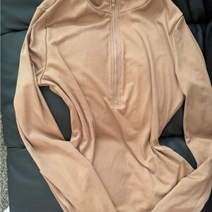 Tan Quarter-Zip Pullover